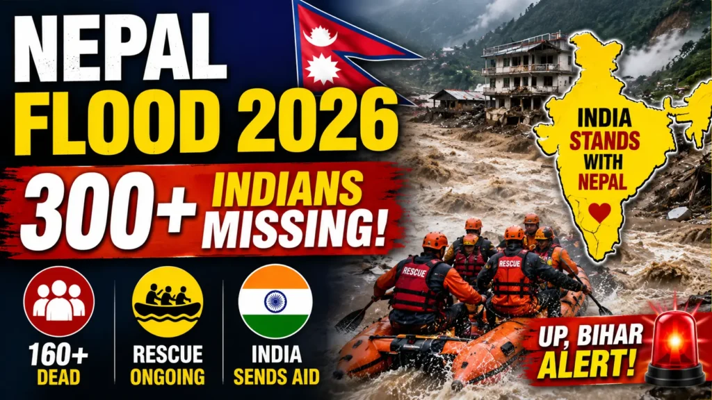नेपाल में विनाशकारी फ्लैश फ्लड के बाद राहत और बचाव अभियान जारी, 300 से ज्यादा भारतीयों के लापता होने की रिपोर्ट।